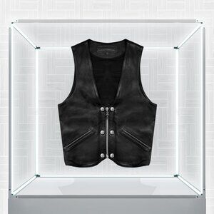 Chrome Hearts Vintage Leather Filigree Cross Vest